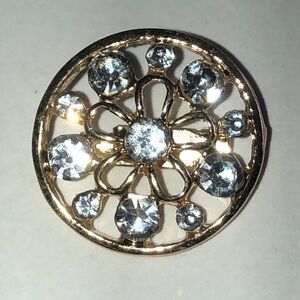 Elegant Gold Tone Rhinestone Fashion Brooch